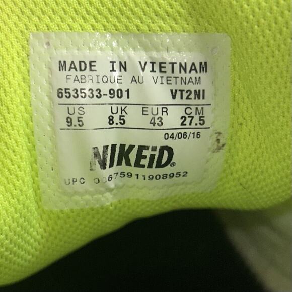 NIKE NikeID AIR MAX Athletic Shoes Mens US Size 9.5 White Green 653533-901 - Picture 11 of 12